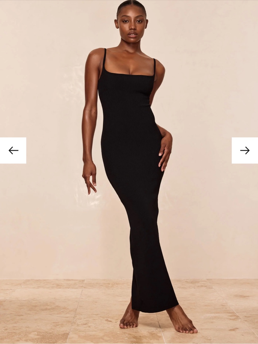 Never worn! Monday Swimwear Black Ribbed Square-Neck Maxi Dress